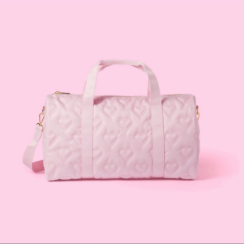Stoney Clover Lane x Target Collab light Pink Quilted Hearts Duffle bag